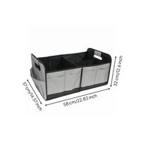 Waterproof Foldable Trunk Storage Box Divided Sections Rectangular Trunk Organizer Side Pockets Collapsible Storage Box Reinforced Edging