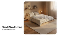 Slatted Woven Mat Frame Japanese and Design Bedroom Furniture Breathable Design Foundation Bed for Apartment DWood & Ecollers, Minimalists