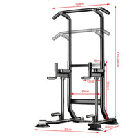 1 Freestanding Pull-up Bar Pull-up and Dip Station Multi-function Strength Tower Workout Station Sturdy Steel Frame Anti-slip Footings Suitable for Adults Home Exercise Personal Workout Area