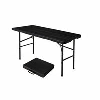 Foldable Design Plastic Folding Table Space Saving Rectangular Folding Table No Assembly Required Easy to Clean for Vendors, Campers, Outdoor, Market Stalls, Camping, Picnics