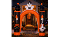 Inflatable Archway with Skeleton Outdoor Halloween Archway Giant Arch Decoration for Party Hosts, Yard