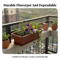 Railing plant Pot Holder Includes Drainage Tray Hanging plant Box Rack