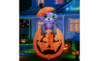 Inflatable Cat in Pumpkin Weather-Resistant Pumpkin Cat Inflatable Yard Ornament for Lawn