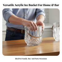 Acrylic Ice Container Shatterproof Clear Acrylic Ice Container Plastic Vino and Champagne Chiller Easy to Clean Multipurpose
