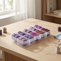 Transparent Plastic Bobbin Set with Thread, Colored Bobbin Storage Box, Household Multi-functional Sewing Machine Accessories