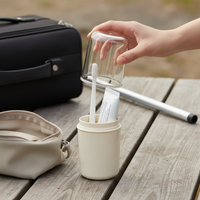 Portable Travel Toothbrush Holder and Mouthwash Cup Set