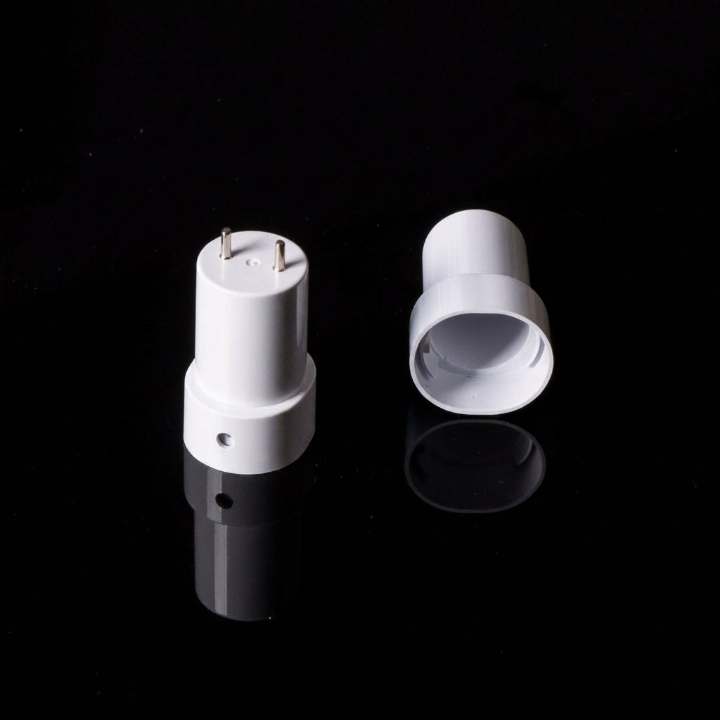 Home Improvement Garage Lighting for LED T8 Tubes, Non Shunted T8 LED Adapter with 120°C Heat Resistance, Oval Power Plug, 65A Rated Current Pack
