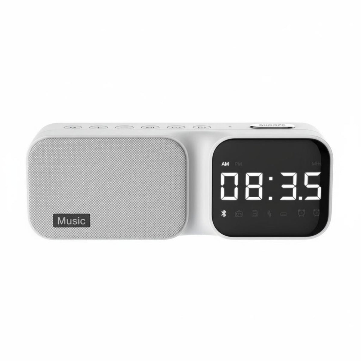 Textile Design Ambient Sound Machine Clock Sleep Timer Portable Speaker Clock Twin Alarms Home Electronics Adjustable Brightness for Students