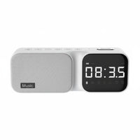 Textile Design Ambient Sound Machine Clock Sleep Timer Portable Speaker Clock Twin Alarms Home Electronics Adjustable Brightness for Students