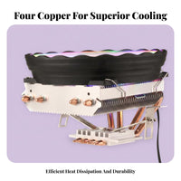 Wide Socket Compatibility Top-down Processor Cooler Quiet Operation 4 Heatpipe Processor Fan for PC Builders, Desktop Computers, Gaming Rig