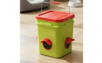 Food-Grade Chicken Container Feeder Square Container Feeder with Ports Sturdy Reusable for Chickens