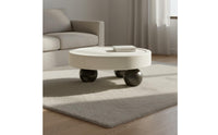 2 Pieces Minimalist Design Modern Coffee Table Set with Storage Designer Aesthetic Accent Furniture Creative Shape for Living Room