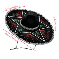 Sombrero with Chin Cord Embroidered Sombrero Costume Hat Theatrical Headwear for Partygoers