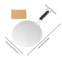 Stainless Steel Pizza Peel Round Pizza Transfer Peel Flat Utensil for Oven