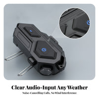 Integrated Audio Pickup Bluetooth Helmet Headset ABS Helmet-Mounted Headset Wired Design Communication Gear Handscomplimentary Calls for Motorcyclists, Riders