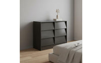 6 Drawer Dresser Space Saving Wooden Chest of Drawers Easy Assembly Wooden Dresser for Bedroom, Living Room