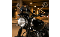 Vintage Style Motorcycle Front Windscreen Glossy Finish Round Windshield Glass Plate Preformed Slots Curved Glass Guard