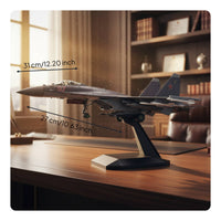 1:100 Su-35 Fighter Jet Model Pre-Assembled Diecast Alloy Airplane Model Highly Detailed for Enthusiasts, Desk