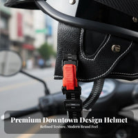 Japanese Design Helmet Four-Season Use Retro Half Helmet Universal Fit Vintage Head Cap with Goggles for Summer Riding, City Commuting