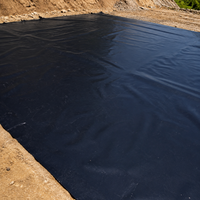 HDPE Geomembrane Pond Liner 1.0mm, Black Waterproof Pond Sheet, Tear-Resistant Lining Membrane for Garden Ponds & Fish Farms, Matte Surface