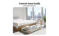 Flat Storage container with casters Space-Saving Organizer Box Slim dimensions for Renters