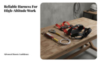 5-Point Fall Arrest Harness High-Strength Polyester Full Body Harness Heavy-Duty Alloy Steel Buckles Personal Guarding Equipment for Roofers