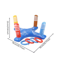 Color-Coded Hoop Toss Game with Rings Interactive Inflatable Water Toss Game Colorful Toy Portable for Backyard