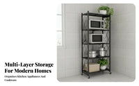 Foldable Storage Rack Space Saving Foldable Storage Shelf Heavy Duty Foldable Microwave Stand for Homeowners, Students