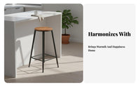 Nordic Design High Stool with Backrest Minimalist Design High Stool with Low Backrest Sturdy Frame Bar Chair Easy Assembly for Homeowners, Adults, Business Owners, Cafe, Restaurant, Kitchen, Living Room