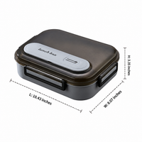 Lunch Box Adults, 4 Compartment Bento Box with Soup Bowl & Cutlery, 304 Stainless Steel Lunchbox for Office Workers, 1700ml