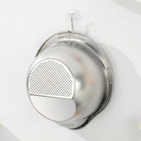 Rice Washing Basin and Washer Colander Bowl with Handle, Food Grade 304 Stainless Steel Side Spout for Rinsing Grains and Washing Vegetables