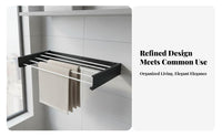 Space-Saving Wall-Mounted Drying Rack Foldable Retractable Clothes Hanger Multi-Functional Towel Holder Easy Installation for Apartment Dwellers, Homeowners, Families, Bathroom, Balcony, Cloakroom, Hallway