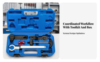 6 Pieces Blue Case 6-Piece Timing Kit Built-in Handle Engine Timing Service Kit Snap Latches Engine Camshaft Alignment Tool Set Fitted Recesses for Workshop Use