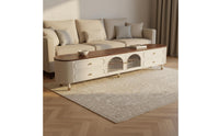 Luxury Look Coffee Table and TV Stand Set Modern Minimalist TV Stand and Coffee Table Set Clean Lines Home Furniture