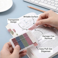 100pcs Sticky Page Markers Tabs, PET Multicolor Divider for Notebooks Filing, Translucent Reading Flags for Office and Students