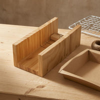 Open-Channel Wooden Soap Cutting Table Raised Side Walls Soap Slicing Board Slotted Household Tool Unfinished