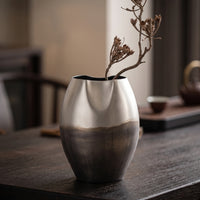 Decorative Vase Metal-Like Aluminum Vase Abstract Flower Holder for Living Room, Entryway, Mantel