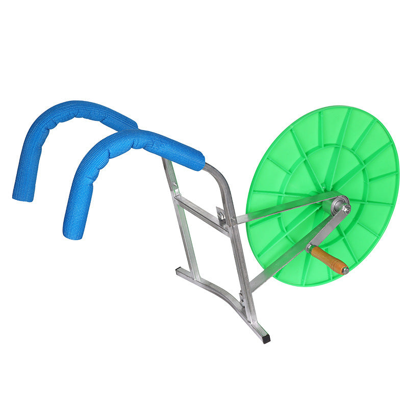 Hand-Crank Hose Reel Stand with 1/8 Inch Universal Water Hose Storage Bracket