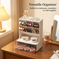 Desk Organizer with Drawer, Angled Pen Holder for Office Desktop Storage, Pencil for Students, Rectangular Stationery