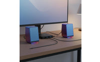 2 Pieces USB Powered Computer Speakers Deep Bass USB Powered Speakers Compact Design Mini Desktop Speaker Set for Enthusiasts