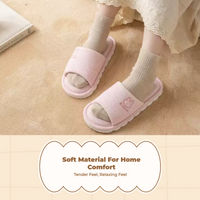 Women’s Linen Indoor Slippers, Non-Slip, Lavender, Coral
