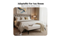 Padded End-of-Bed Bench Modern Design Long Padded Bench Versatile Placement Long-Lasting Construction for Guests, Entryway