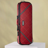 Built-in Hygrometer Canvas Violin Case Padded Interior Geometric Pattern Violin Case Includes Shoulder Straps for Violinists, Travel