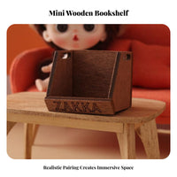 Simulation Model Dollhouse Book Storage Rack Realistic Design Miniature Wooden Book Box Rustic Charm Design for Adults, Miniature Scene S