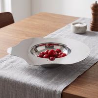 Stainless Steel Tray Modern Metal Fruit Bowl Low-Profile Tableware for Living Room