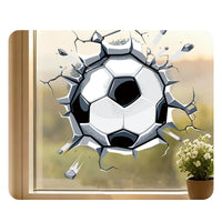 Soccer Ball Wall Decal Self Soccer Ball Decal Cling Cracked Wall Football Sticker for Kids, Boys, Party, Bedroom, Man Cave
