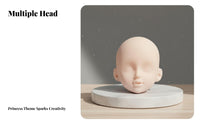 Makeup Practice Head White Skin Tone DIY Doll Head Craft Supply Sleek Surface Long-Lasting for Crafters, Crafting