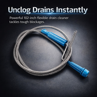 Hair removal, manual drain clog remover tool, steel wire toilet cleaner, clogged for auger for rental property