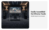 Shock Absorption Stainless Steel Audio Shelf Sturdy Construction High-Fidelity Equipment Rack Heavy Duty Home Theater Equipment Rack High-Density Board for Audiophiles, Listening Room