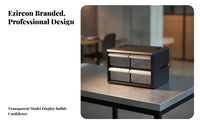 Removable Divider Transparent-Front Drawer Cabinet Black Plastic Drawer Cabinet